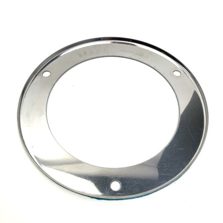 Truck-Lite Flange Cover, 4 In Diameter Lights, Used In Round Shape Lights, Silver Stainless Steel, 3 Screw 44705-3